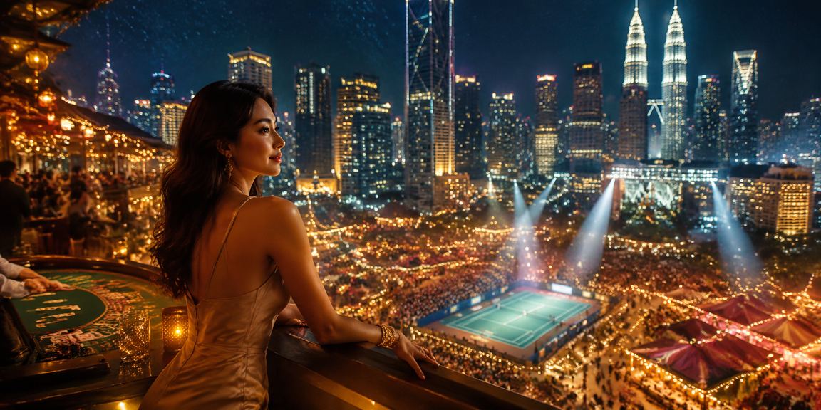 Meja Baccarat di kasino Kuala Lumpur dengan suasana tempatan